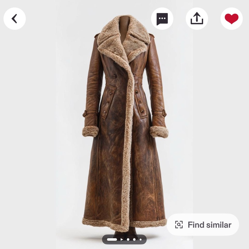 Penny Lane Leather Coat with faux shearling